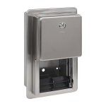 Stainless steel recessed holder of toilet paper, brushed