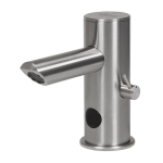 Automatic stainless steel washbasin mixer, longer outlet arm, 24 V DC