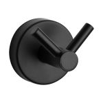 Stainless steel hanger with two hooks, black matt finish