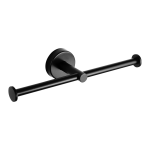 Stainless steel double holder of toilet paper, black matt finish