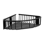 Stainless steel corner shelf, black matt finish