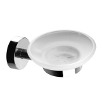 Stainless steel / Glass soap holder, polished finish 