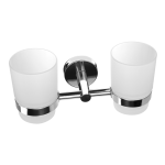 Stainless steel double glass holder, polished finish