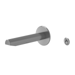 Set of stainless steel piezo wall-mounted washbasin tap for subsequent mounting, brushed, 6 V