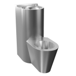 Vandal-proof piezo combination unit, floor standing toilet, threaded rods, 24 V DC