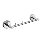 Stainless steel hanger with four hooks, polished