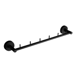 Stainless steel hanger with six hooks, black matt