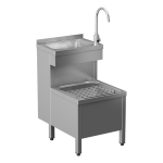 Composite stainless steel floor standing sink with a washbasin with SLU 08LNDB