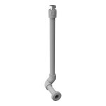 Plastic connection between the flushing and the toilet