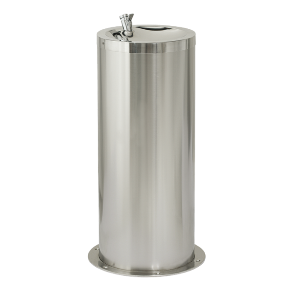 Stainless steel floor mounted drinking fountain, height 800 mm