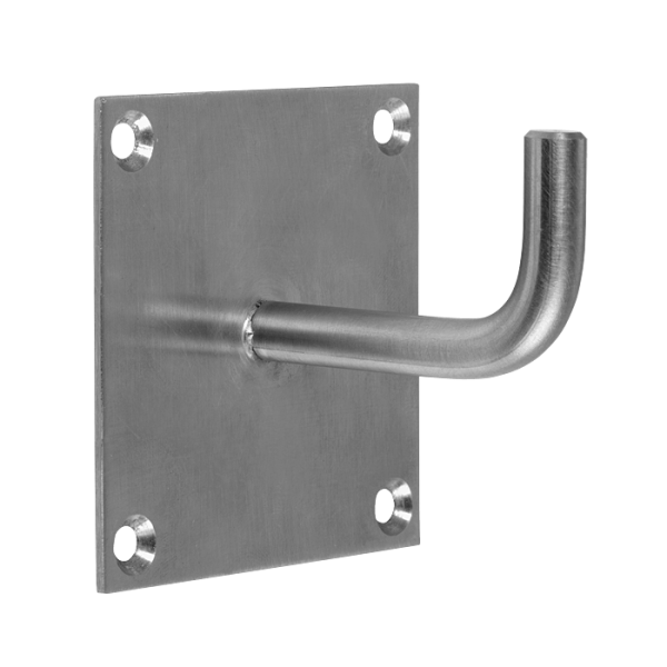 Stainless steel hook, vandal-proof, brushed
