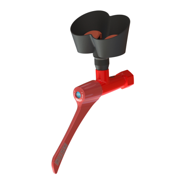 Wall-mounted eyes shower with two spray heads and start lever