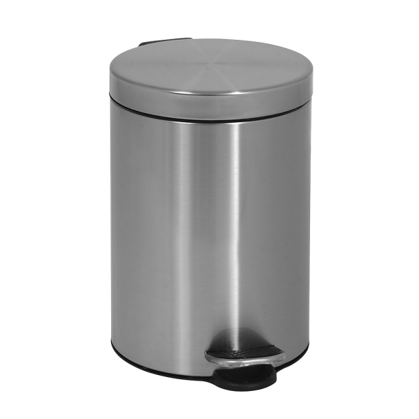 Stainless steel waste bin with a plastic insert