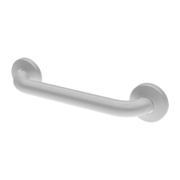 Steel grab bar universal, fixed, length 385 mm, white colour – Komaxit