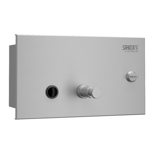 Recessed soap dispenser to the wall, volume 1,4 l, brushed